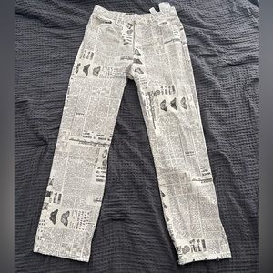 SOLD Zara Newspaper Print Straight Jean